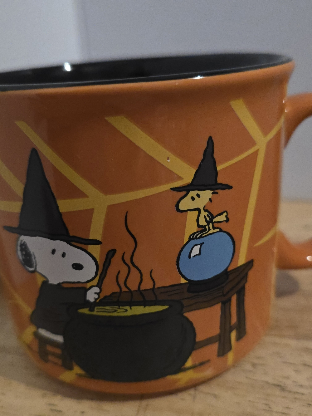 Peanuts Orange & Black Halloween Snoopy and Woodstock Ceramic Mug